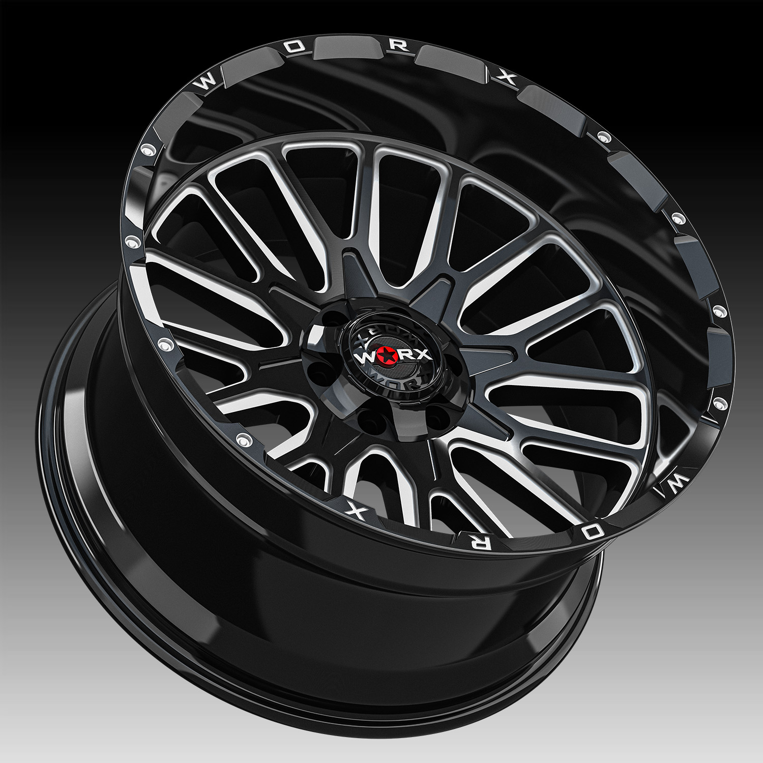 Worx Offroad 818BM Gloss Black Milled Custom Truck Wheels 818BM